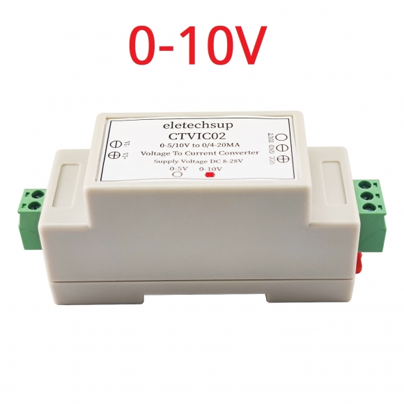 CTVIB01 0-10V to 4-20mA/0-20mA Voltage to Current Analog IO Module Transmitter V/I Linear Converter for PLC RS485 Sensor
