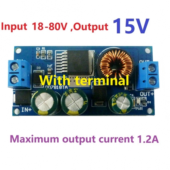 DD7818TA 2A DC 80V 72V 64V 48V 36V 24V to 15V HV Buck DC-DC Converter Module Power Supply Board replace LM2596HV LDO