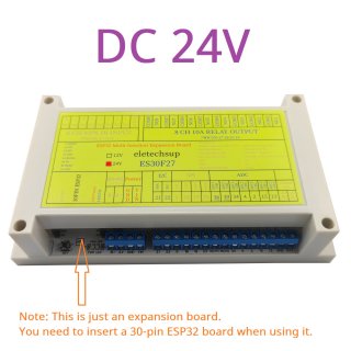 ES30F27 24V 28CH 8DI-8DO-7ADC RS485 I2C SPI Multifunction Bus ESP32 Expansion Board 2.4G Wifi Relay DIY for Arduino MQTT ESPhome IOT