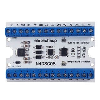 N4DSC08 8CH RS485 DS18B20 Sensor colector de temperatura Modbus módulo IO remoto para PLC grabador sin papel controles termostáticos