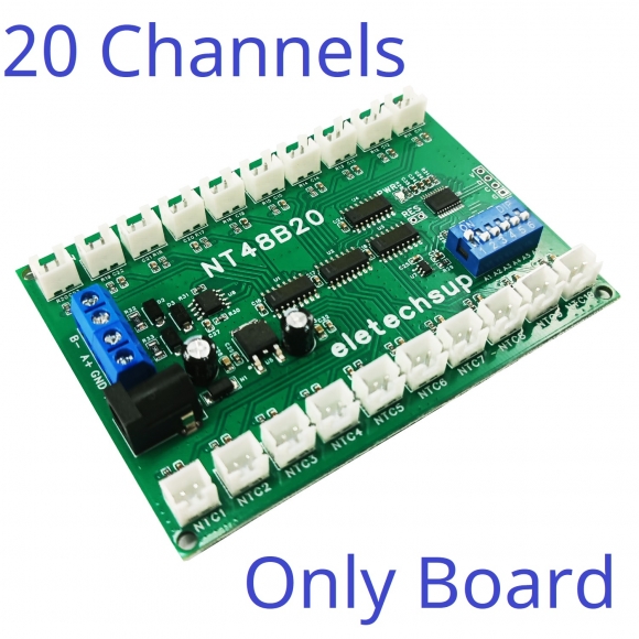 NT48B20 20CH RS485 Temperature Collector Inspection Instrument AI Remote IO Module Modbus RTU Paperless Recorder 10K B3950 NTC Sensor