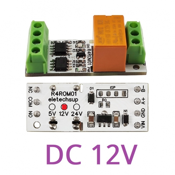 R4ROM01 12V 3A Mini Size Low Noise RS485 Relay Board Modbus Rtu Remote IO 110V 120V 220V Small Electronic Switch