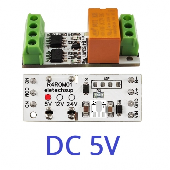 R4ROM01 5V 3A Mini Size Low Noise RS485 Relay Board Modbus Rtu Remote IO 110V 120V 220V Small Electronic Switch