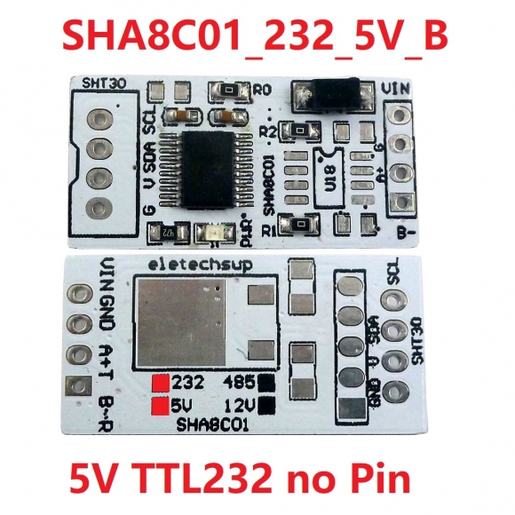 SHA8C01 5V TTL232 -40-125Celsius 0-100%RH SHT30 SHT3X RS485 RS232 TTL Modbus Rtu Digital Temperature Humidity Sensor Module