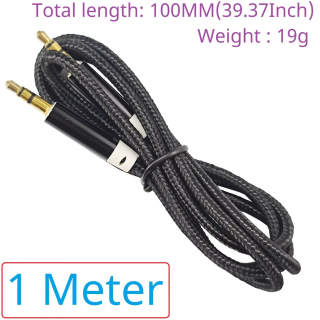 1 meter 3.5MM Male to Male Aux Audio Cable Gold Plating Copper Core Wire For 7.83HZ Schumann Resonance Signal Generator and Antenna