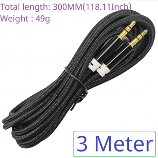 3 meter 3.5MM Male to Male Aux Audio Cable Gold Plating Copper Core Wire For 7.83HZ Schumann Resonance Signal Generator and Antenna