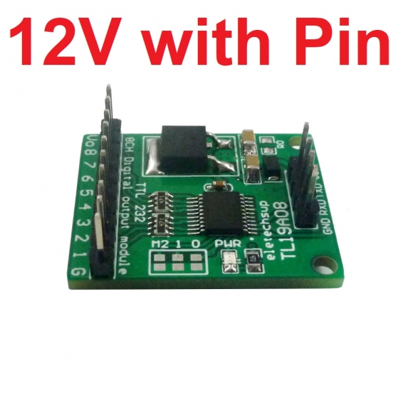 TL19A08 8ch D12V PC UART IO Control Switch Modbus Rtu AT Command RS232 TTL232 PLC